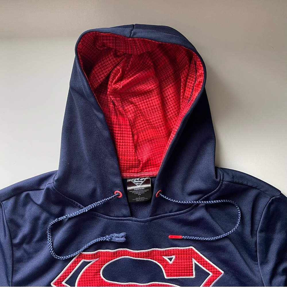 Superman Hoodie - Navy & Red - Size Large - Picture 11 of 14
